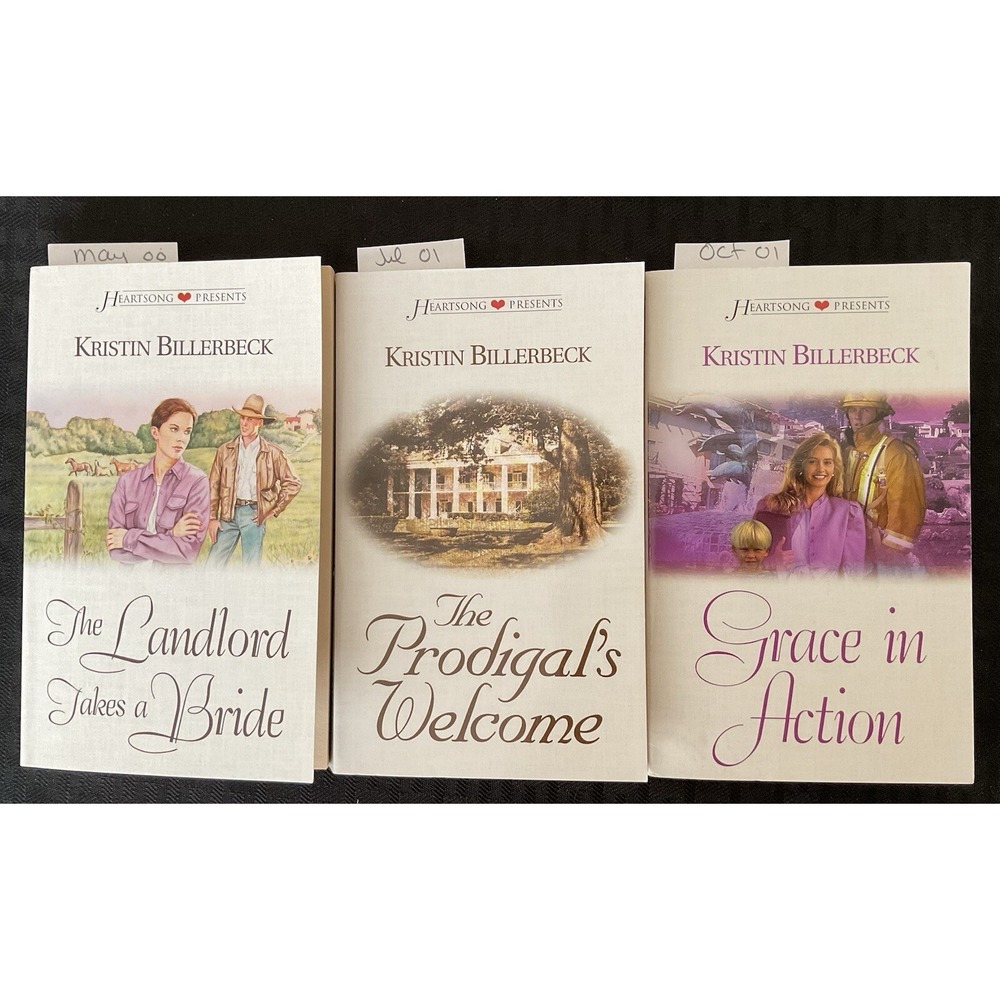 Lot of 3 Heartsong Presents Historical Inspirational Romance- Kristin Billerbeck
